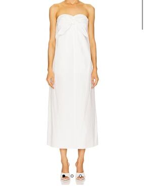 REVOLVE NEW HERSKIND black Chantelle dress strapless tie knot midi
